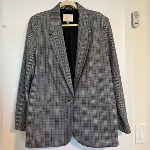 A New Day Plaid Blazer – Black & White Checkered Oversized Jacket